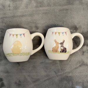 2018 Rae Dunn HAPPY EASTER double-sided mug x2